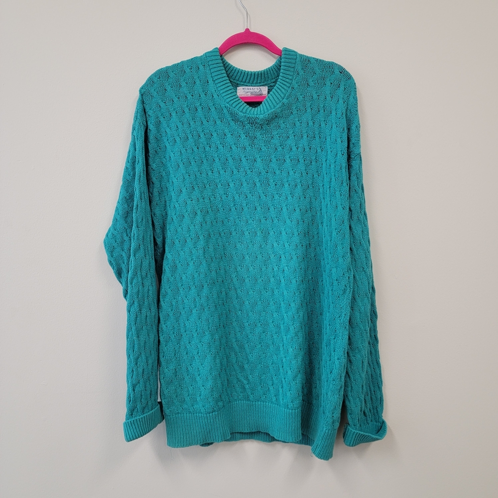 Vintage Teal 80s Coastal Nantucket Women's Sweater